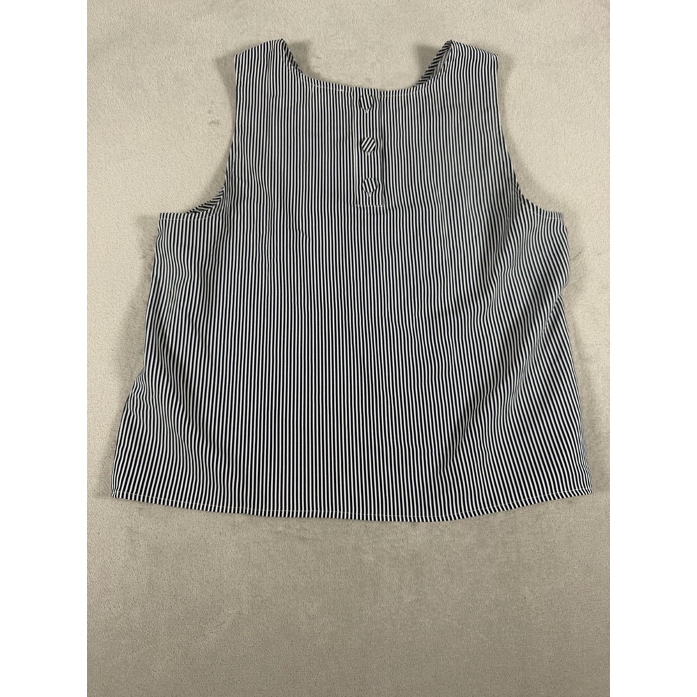 J.Crew Women's Sleeveless Striped Shell Blouse With Back Button Size L - Picture 16 of 16
